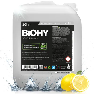 Produktbild von BiOHY Scheuermilch + Auslaufhahn, Scheuermittel, Reinigungsmilch, Scheuerpaste, 10 l
