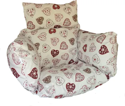 Produktbild von Polster, Kissen, Auflage für Rattan Hängeschaukel Schaukelstuhl Rattanschaukel Gr. Sitzfläche 60 x 50 cm Mirha Leinen Rose