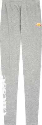 Produktbild von ellesse Damen Leggings SOLOS 2 - lange Hose, Jersey, Baumwolle Stretch, Logo-Print Grau 2XS