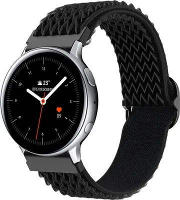 Produktbild von Für SAMSUNG Armband Nylon Loop Galaxy Active SmartWatch 42-46mm - 22 mm Schwarz