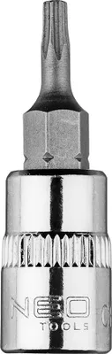 Immagine prodotto di NEO TOOLS Punta Torx con supporto, punta TORX, punta a stella 1/4", pezzo corto, 37 mm, alta qualità, in acciaio al cromo vanadio, lunga durata, punta robusta (TX10)