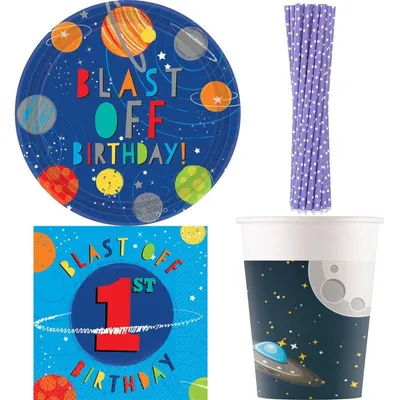 Produktbild von Weltraum 1. Geburstag Kindergeburtstag Partyset Party Deko Dekoration Jungs