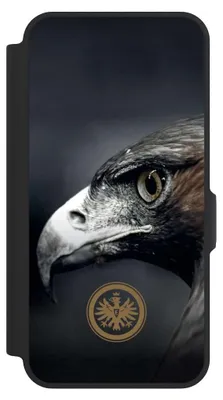 Produktbild von NIVOCASE Klapphülle für Samsung Galaxy A57 5G  Handyhülle aus Kunst Leder NIVOflip schwarz Adler Eintracht Frankfurt Offizielles Lizenzprodukt