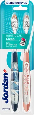 Image de Jordan Individual Clean Toothbrush Medium, 2 pièces