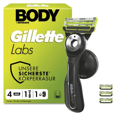 Obrázok produktu pre Gillette Labs, holiaci strojček na telo a intímne partie, čierna farba