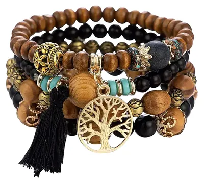 Image de Bracelet « Arbre de vie » noir