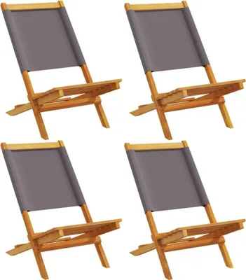 Produktbild von vidaXL Gartenstühle 4 Stk. Klappbar Anthrazit Stoff und Massivholz