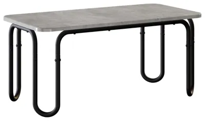 Image de vidaXL Table basse, gris béton, 79,5 x 40 x 36 cm, matériau de bois