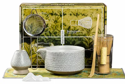 Image de INF Coffret matcha cérémonial 7 pièces bol kaolin 12.50cmx12.50cmx7.70cm Blanc