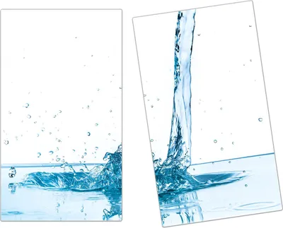Produktbild von Spritzschutz Herdabdeckplatte Schneidebrett aus Glas Spritzendes Wasser 2-Teilig (60x52cm)