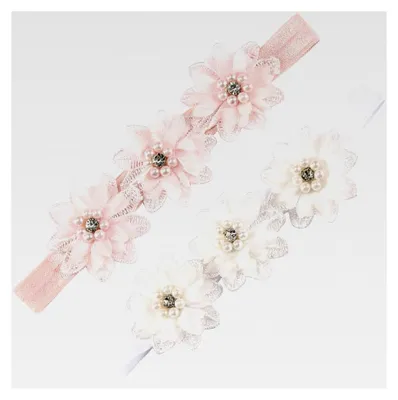 Produktbild von 2er-Pack Baby Haarbänder mit Blumen