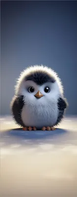 Produktbild von Wallario selbstklebendes Poster - Flauschiger Pinguin, Größe: 80 x 200 cm