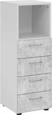 Produktbild von Regal 3OH 40x42x110cm 4 Schübe BS Grau/Beton