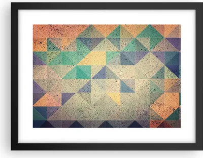 Produktbild von Gerahmtes Poster - Schwarzer Rahmen - Abstraktion Dreieck Muster - 40x30 cm - Wand Bild - Wanddeko - Wandbilder - Wandposter - Bilderrahmen - Bilder - Kunstdruck - Wandbild - P2BAA40x30-4287