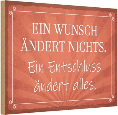 Produktbild von vianmo Holzschild 20x30 cm Ein Wunsch ändert nichts Dekoration