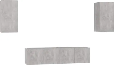 Produktbild von vidaXL 4-tlg. TV-Schrank-Set Betongrau Holzwerkstoff