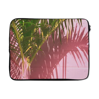 Produktbild von MuchoWow® Laptop Hülle 17 Zoll Laptoptasche Pflanze - Sommer - Tropisch - Rosa - Zipper - Schutzabdeckung