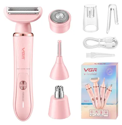 Produktbild von 761 Rasierer Damen 4 in 1 Kabelloser Intimrasierer Für Frauen Rosa