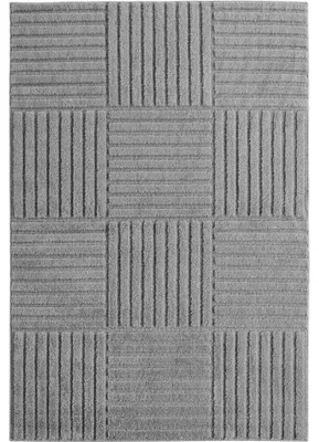 Produktbild von Kurzflor Teppich im skandinavischen Boho-Stil Wohnzimmer Silber 160x230 cm Rechteckig