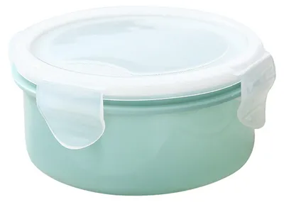 Produktbild von Kühlschrank-Lebensmittel-Aufbewahrungsbehälter mit Deckel, multifunktional, stapelbar, rund, luftdicht, Küche für Obst-Bento