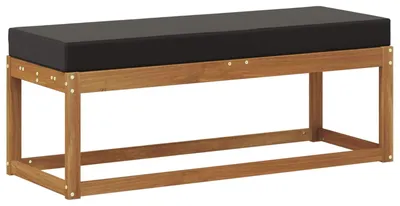Produktbild von Massiver Holz-Outdoor-Hocker mit Sitzbank und Sitzkissen