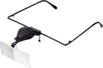 Produktbild von TOOLCRAFT TO-5137812 Lupenbrille mit LED-Beleuchtung Vergrößerungsfaktor: 1.5 x, 2.5 x, 3.5 x Linsengröße: (L x B) 74 m