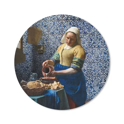 Produktbild von MuchoWow® Mauspad Mousepad Milchmädchen - Delfter Blau - Vermeer - Gemälde - Alte Meister 50x50 cm - Mousepads - Maus Mat - Pad - Mausunterlage - Vinyl