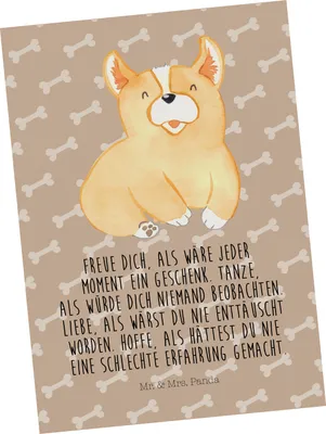Produktbild von Mr. & Mrs. Panda Grußkarte Corgie - Hundeglück - Geschenk, Optimistisch, Sprüche, Fotokarte, Postkarte, Ansichtskarte, Hund, Ansichtskarten, Postkarten, Lebensfroh, Corgi