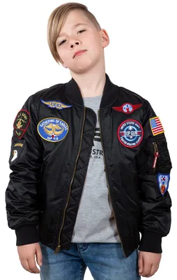 Produktbild von Alpha Industries MA-1 Patch Bomberjacke für Kinder Black