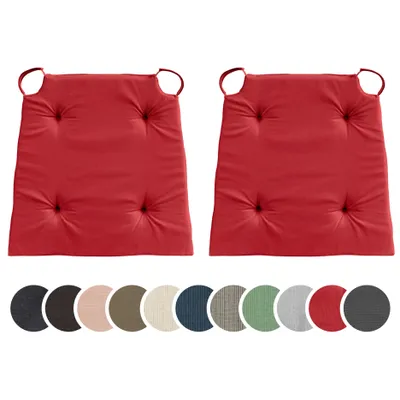 Image de sleepling - Lot de 2 coussins de chaise, pour l'intérieur et l'extérieur, 100% microfibre, 42 x 40 cm, rouge