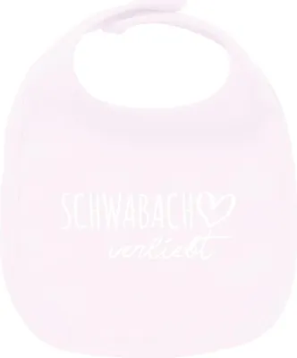 Produktbild von Huuraa Unisex Babylatz Schwabach verliebt Geschenk Babypink  Baumwolle Schwabach Mitbringsel