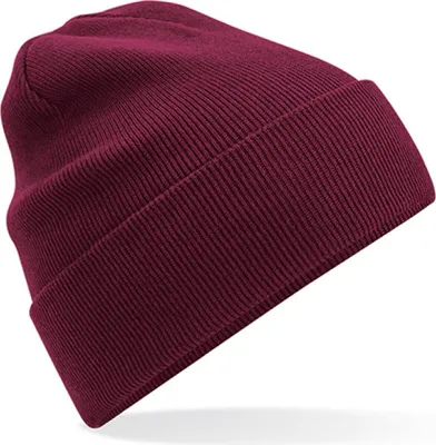 Produktbild von Beechfield B45N | Organic Baumwolle Original Cuffed Beanie - 100% Baumwolle - Farbe: Burgundy - Größe: One Size