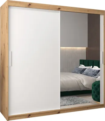 Produktbild von Kleiderschrank, Schiebetürenschrank Schlafzimmer, Schrank mit Spiegel TOKYO 2 200 cm