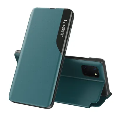 Obrázek produktu pro Pouzdro pro Galaxy Note 10 Lite, Smart View Okénko Flip StojánekPolyuretanKožené Ochranné Pouzdro pro Samsung Galaxy Note 10 Lite zelené