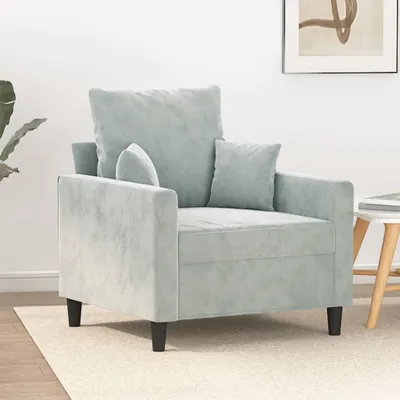 Imagen del producto de Maison Exclusive - Sillón gris claro, 60 cm, tapizado en terciopelo