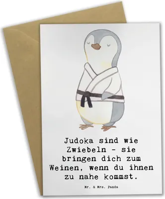 Produktbild von Mr. & Mrs. Panda valentinstagskarte Judo Zwiebel - Weiß - Geschenk, Sportler, Sportart, Kampfsport, Techniken, weihnachtskarten, einladungskarten, humorvoll, Grußkarten