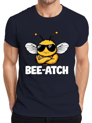 Produktbild von BEE-ATCH Biene Sonnenbrille Cartoon Bossbiene lustig Geschenk Herren T-Shirt, Navy, L