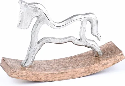 Produktbild von Dekoaufsteller Dekoobjekt Silber Schaukelpferd Sving 20cm