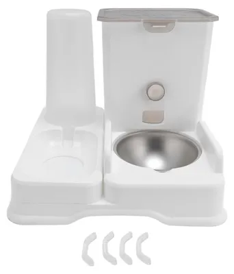 Image de Distributeur d'eau automatique avec fontaine de grande capacité Double capacité Facile à nettoyer Anti -Slip -Feeder pour chats et set