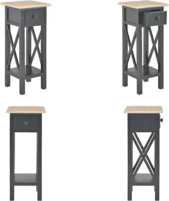 Produktbild von vidaXL Beistelltisch Schwarz 27 x 27 x 65,5 cm Holz - Telefontisch - Telefontische - Holz Telefontisch - Holz Telefontische