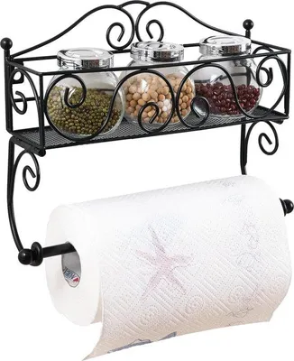 Immagine prodotto di Portarotolo con cassetto, mensola da parete in acciaio inossidabile, portarotolo con ripiano, 30 cm