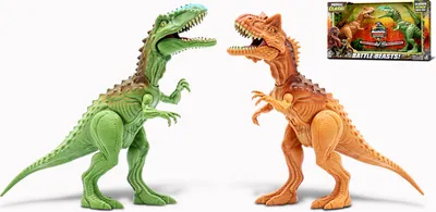 Produktbild von Primal Clash! Dino-Kampfset Carnotaurus VS Gigantosaurus 21 cm