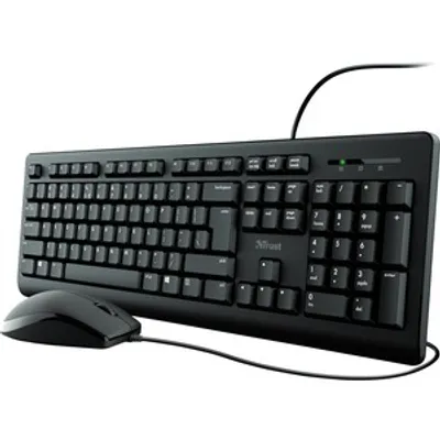 Produktbild von Trust TKM-250, Kabelgebunden, USB, Membran Key Switch, QWERTZ, Schwarz, Maus enthalten