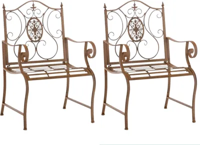 Produktbild von 2er Set Gartenstühle HLO-CP123  antik braun