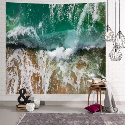 Produktbild von Wall Tapestry, Wandteppich Outdoor 130x150cm Strand Thema Wanddeko Schlafzimmer für Schlafzimmer Home Office Dekoration(11#)