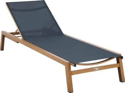 Produktbild von AXI Logan Gartenliege in Holz Look / Anthrazit | Sonnenliege aus Aluminium mit verstellbarer Rücklehne - 5 Positionen | Sonnenbett / Liege für Draußen / Garten