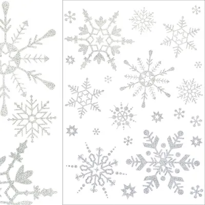 Produktbild von Gift & Decor Weihnachtsfenstersticker Schneeflocken, silber, 30 × 42 cm, 1 Bogen