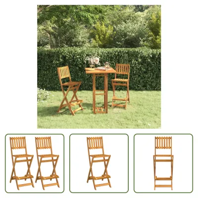 Immagine prodotto di The Living Store Sgabello da giardino 2 pz. Pieghevole in legno massiccio di acacia
