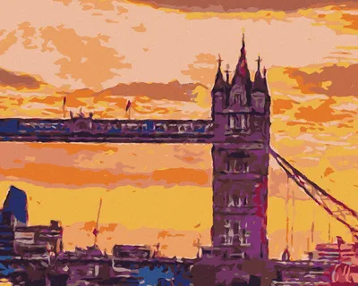 Produktbild von Zuty - Malen nach Zahlen - LONDONER TOWER BRIDGE BEI SONNENUNTERGANG, 40x50 cm, ohne Keilrahmen