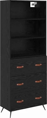 Immagine prodotto di Credenza Rovere nero 69,5 x 34 x 180 cm Legno multistrato